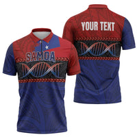 Personalised Samoan DNA-Proud of Samoa Zipper Polo Shirt Polynesian Patterns LT03 - Polynesian Pride