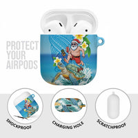 Polynesian Merry Christmas AirPods Case Funny Santa with Sea Turtle Beach Plumeria LT03 - Polynesian Pride