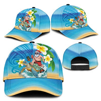 Polynesian Merry Christmas Classic Cap Funny Santa with Sea Turtle Beach and Plumeria LT03 - Polynesian Pride