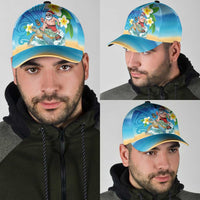 Polynesian Merry Christmas Classic Cap Funny Santa with Sea Turtle Beach and Plumeria LT03 - Polynesian Pride