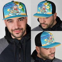 Polynesian Merry Christmas Mesh Trucker Cap Funny Santa with Sea Turtle Beach and Plumeria LT03 - Polynesian Pride