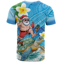 Polynesian Merry Christmas T Shirt Funny Santa with Sea Turtle Beach Plumeria LT03 - Polynesian Pride