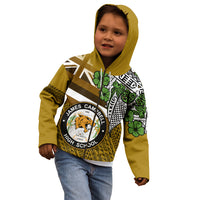 Hawaii James Campbell High School Kid Hoodie Kakau Pattern Gold Color Version LT03 - Polynesian Pride