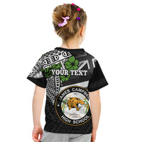 Hawaii James Campbell High School Kid T Shirt Kakau Pattern Black Version LT03 - Polynesian Pride