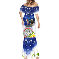 Custom Northern Mariana Islands Commonwealth Covenant Day Mermaid Dress Plumeria Flower Splash Style LT03 - Polynesian Pride