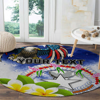 Custom Northern Mariana Islands Commonwealth Covenant Day Round Carpet Plumeria Flower Splash Style LT03 - Polynesian Pride