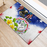 Custom Northern Mariana Islands Commonwealth Covenant Day Rubber Doormat Plumeria Flower Splash Style LT03 - Polynesian Pride
