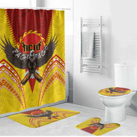 American Samoa Fautasi Race Bathroom Set Pago Pago-Aeto Samoan Tattoo and Eagle LT03 Bathroom Set (4 pcs) Yellow - Polynesian Pride