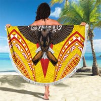 American Samoa Fautasi Race Beach Blanket Pago Pago-Aeto Samoan Tattoo and Eagle LT03 - Polynesian Pride