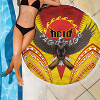 American Samoa Fautasi Race Beach Blanket Pago Pago-Aeto Samoan Tattoo and Eagle LT03 - Polynesian Pride