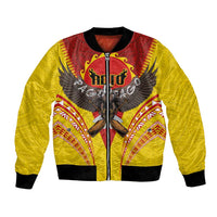 American Samoa Fautasi Race Bomber Jacket Pago Pago-Aeto Samoan Tattoo and Eagle LT03 Unisex Yellow - Polynesian Pride
