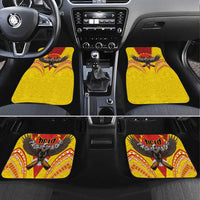 American Samoa Fautasi Race Car Mats Pago Pago-Aeto Samoan Tattoo and Eagle LT03 Set 4pcs Yellow - Polynesian Pride