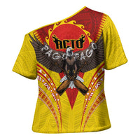 American Samoa Fautasi Race Cross Shoulder Shirt Pago Pago-Aeto Samoan Tattoo and Eagle LT03 - Polynesian Pride
