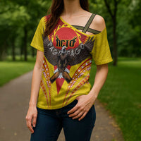 American Samoa Fautasi Race Cross Shoulder Shirt Pago Pago-Aeto Samoan Tattoo and Eagle LT03 - Polynesian Pride