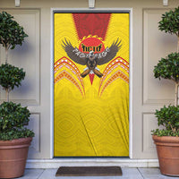 American Samoa Fautasi Race Door Cover Pago Pago-Aeto Samoan Tattoo and Eagle LT03 Yellow - Polynesian Pride