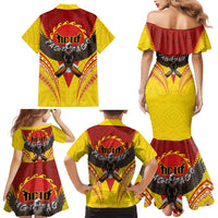 American Samoa Fautasi Race Family Matching Mermaid Dress and Hawaiian Shirt Pago Pago-Aeto Samoan Tattoo and Eagle