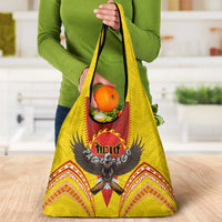 American Samoa Fautasi Race Grocery Bag Pago Pago-Aeto Samoan Tattoo and Eagle LT03 - Polynesian Pride