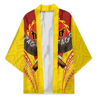 American Samoa Fautasi Race Kimono Pago Pago-Aeto Samoan Tattoo and Eagle LT03 Unisex Yellow - Polynesian Pride