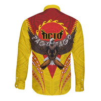 American Samoa Fautasi Race Long Sleeve Button Shirt Pago Pago-Aeto Samoan Tattoo and Eagle LT03 - Polynesian Pride