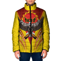 American Samoa Fautasi Race Padded Jacket Pago Pago-Aeto Samoan Tattoo and Eagle LT03 Men Yellow - Polynesian Pride