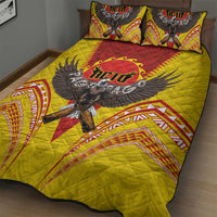 American Samoa Fautasi Race Quilt Bed Set Pago Pago-Aeto Samoan Tattoo and Eagle LT03 - Polynesian Pride