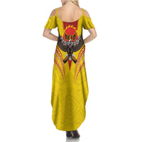 American Samoa Fautasi Race Summer Maxi Dress Pago Pago-Aeto Samoan Tattoo and Eagle LT03 - Polynesian Pride