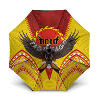 American Samoa Fautasi Race Umbrella Pago Pago-Aeto Samoan Tattoo and Eagle LT03 One Size Folded 11.42 inch Opened Diameter 37.4 inch Yellow - Polynesian Pride