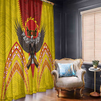 American Samoa Fautasi Race Window Curtain Pago Pago-Aeto Samoan Tattoo and Eagle LT03 - Polynesian Pride