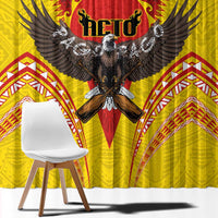 American Samoa Fautasi Race Window Curtain Pago Pago-Aeto Samoan Tattoo and Eagle LT03 - Polynesian Pride