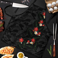 Hawaiian Taro Leaves-Hibiscus and Plumeria Apron Floral Tribal Tattoo Motif