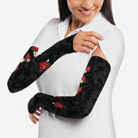 Hawaiian Taro Leaves-Hibiscus and Plumeria Arm Sleeves Floral Tribal Tattoo Motif
