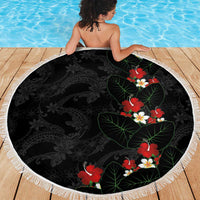 Hawaiian Taro Leaves-Hibiscus and Plumeria Beach Blanket Floral Tribal Tattoo Motif