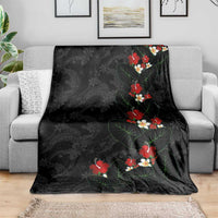 Hawaiian Taro Leaves-Hibiscus and Plumeria Blanket Floral Tribal Tattoo Motif
