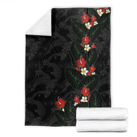 Hawaiian Taro Leaves-Hibiscus and Plumeria Blanket Floral Tribal Tattoo Motif