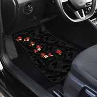 Hawaiian Taro Leaves-Hibiscus and Plumeria Car Mats Floral Tribal Tattoo Motif