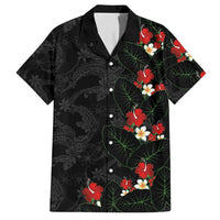 Hawaiian Taro Leaves-Hibiscus and Plumeria Hawaiian Shirt Floral Tribal Tattoo Motif