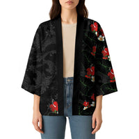 Hawaiian Taro Leaves-Hibiscus and Plumeria Kimono Floral Tribal Tattoo Motif