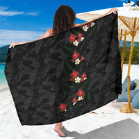 Hawaiian Taro Leaves-Hibiscus and Plumeria Sarong Floral Tribal Tattoo Motif