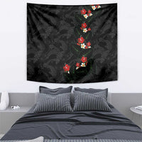 Hawaiian Taro Leaves-Hibiscus and Plumeria Tapestry Floral Tribal Tattoo Motif
