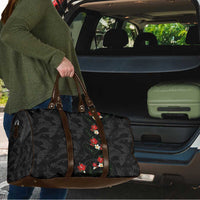 Hawaiian Taro Leaves-Hibiscus and Plumeria Travel Bag Floral Tribal Tattoo Motif