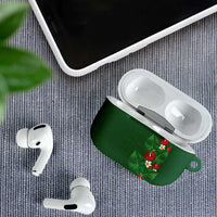 Hawaiian Taro Leaves-Hibiscus and Plumeria AirPods Case Polynesian Art-Kakau Tattoo Green