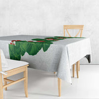 Hawaiian Taro Leaves-Hibiscus and Plumeria Tablecloth Polynesian Art-Kakau Tattoo White LT03 - Polynesian Pride