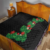 Hawaiian Taro Leaves-Hibiscus and Plumeria Quilt Polynesian Art-Kakau Tattoo Black
