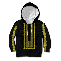 Philippines Polynesian Jasmine Pattern Kid Hoodie With Barong Tagalog Black Style