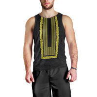 Philippines Polynesian Jasmine Pattern Men Tank Top With Barong Tagalog Black Style