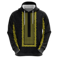 Philippines Polynesian Jasmine Pattern Zip Hoodie With Barong Tagalog Black Style