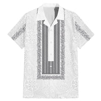 Philippines Polynesian Jasmine Pattern Family Matching Mermaid Dress and Hawaiian Shirt With Barong Tagalog White Style