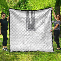Philippines Polynesian Jasmine Pattern Quilt With Barong Tagalog White Style LT03 - Polynesian Pride