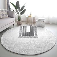 Philippines Polynesian Jasmine Pattern Round Carpet With Barong Tagalog White Style