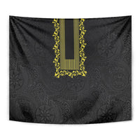 Philippines Polynesian Floral Pattern Tapestry With Barong Tagalog Black Style